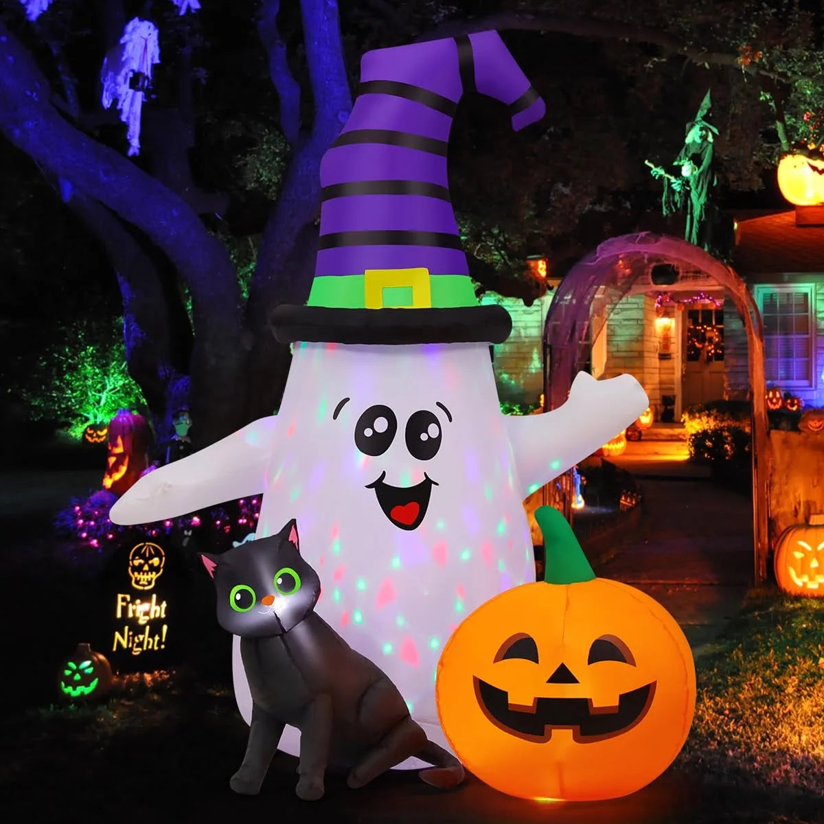 Halloween Inflatables 5 FT Halloween Ghost Inflatable with LED Lights