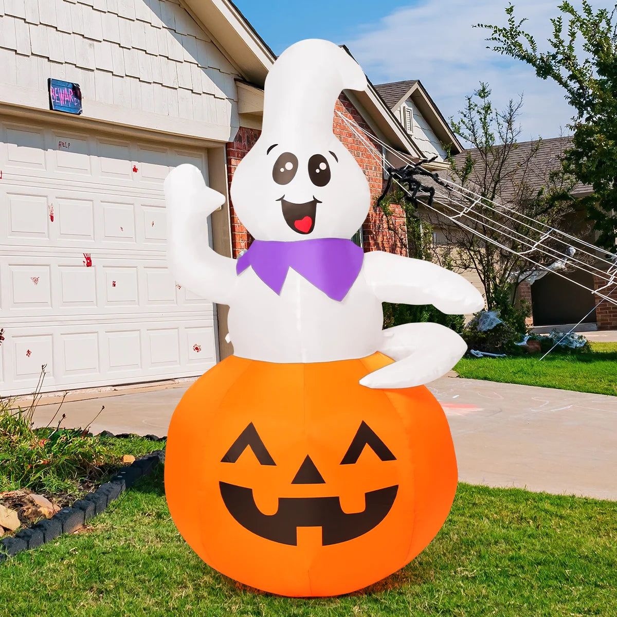 Halloween Inflatable 5 FT Pumpkin Ghost Inflatable