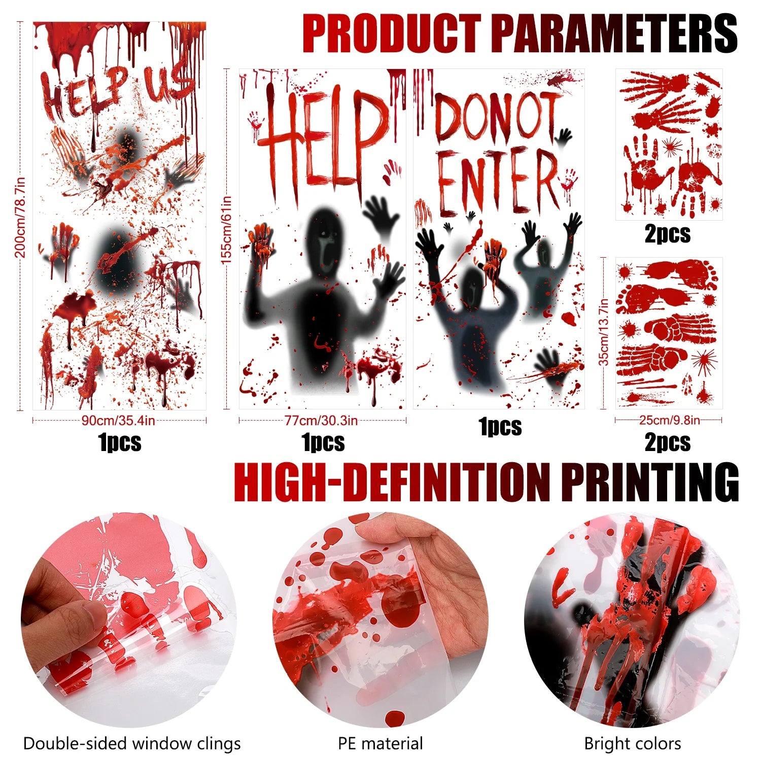 Window Clings for Spooky Halloween  Decorations,