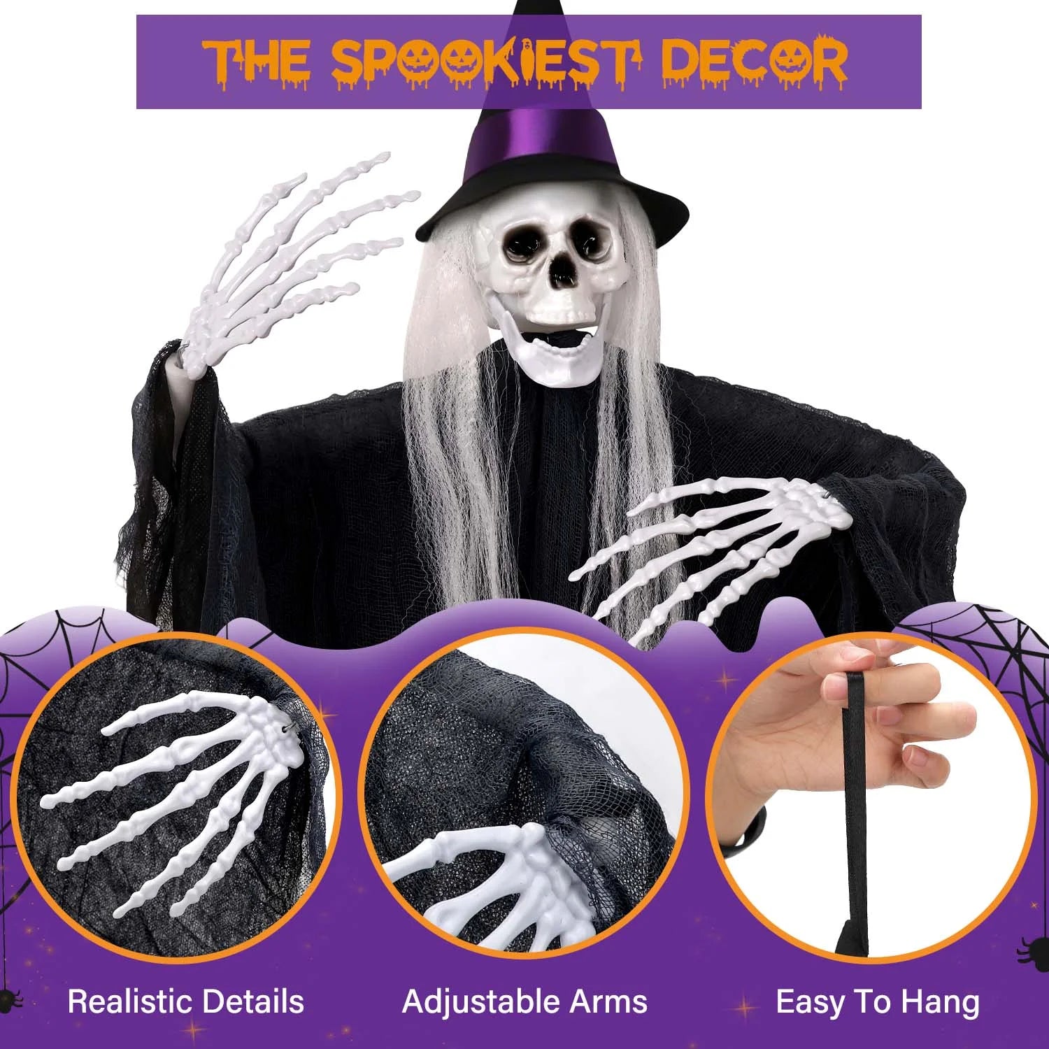3Pcs Hanging Ghosts, Halloween Decorations 
