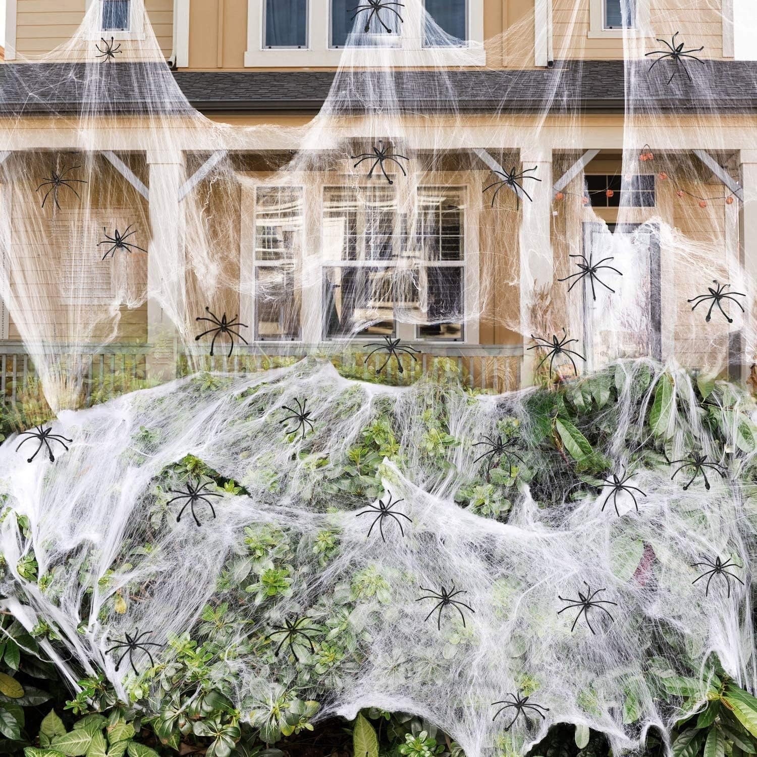 600Sqft Halloween Spider Webs Decorations with 60 Extra Fake Spiders