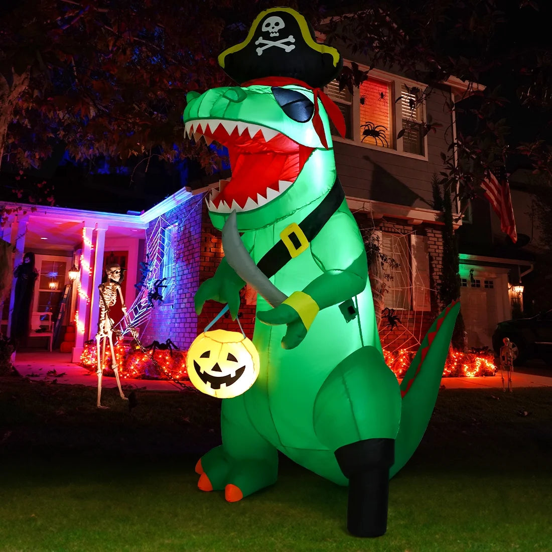 7FT Outdoor Halloween Decorations Halloween Dinosaur Inflatable