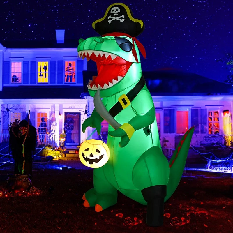 7FT Outdoor Halloween Decorations Halloween Dinosaur Inflatable