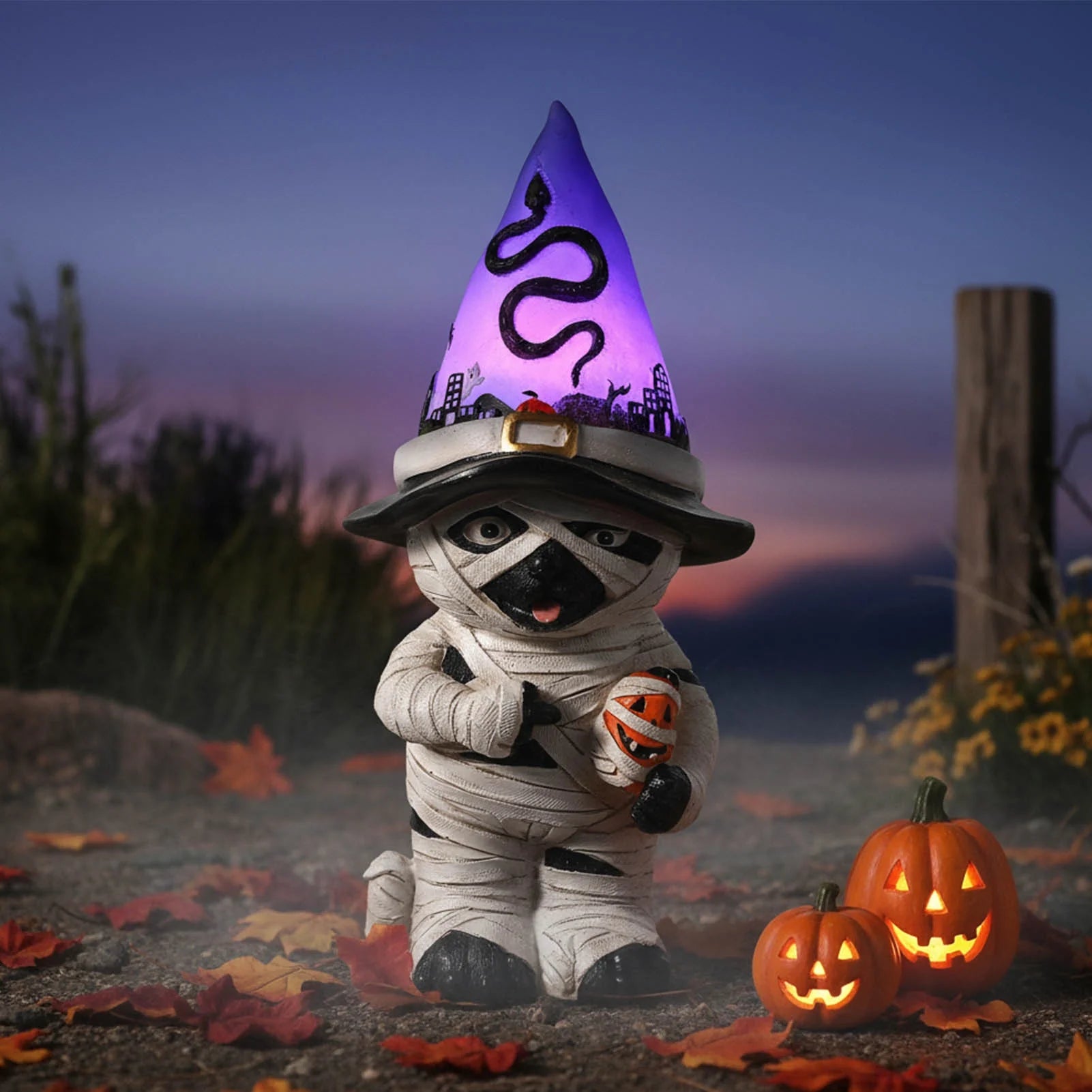 Light up Halloween Table Mummy Dog Figurine decor