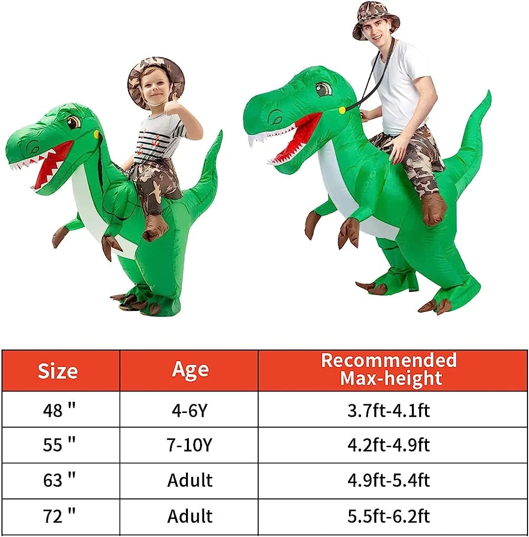 63 Inch Inflatable Dinosaur Costume 
