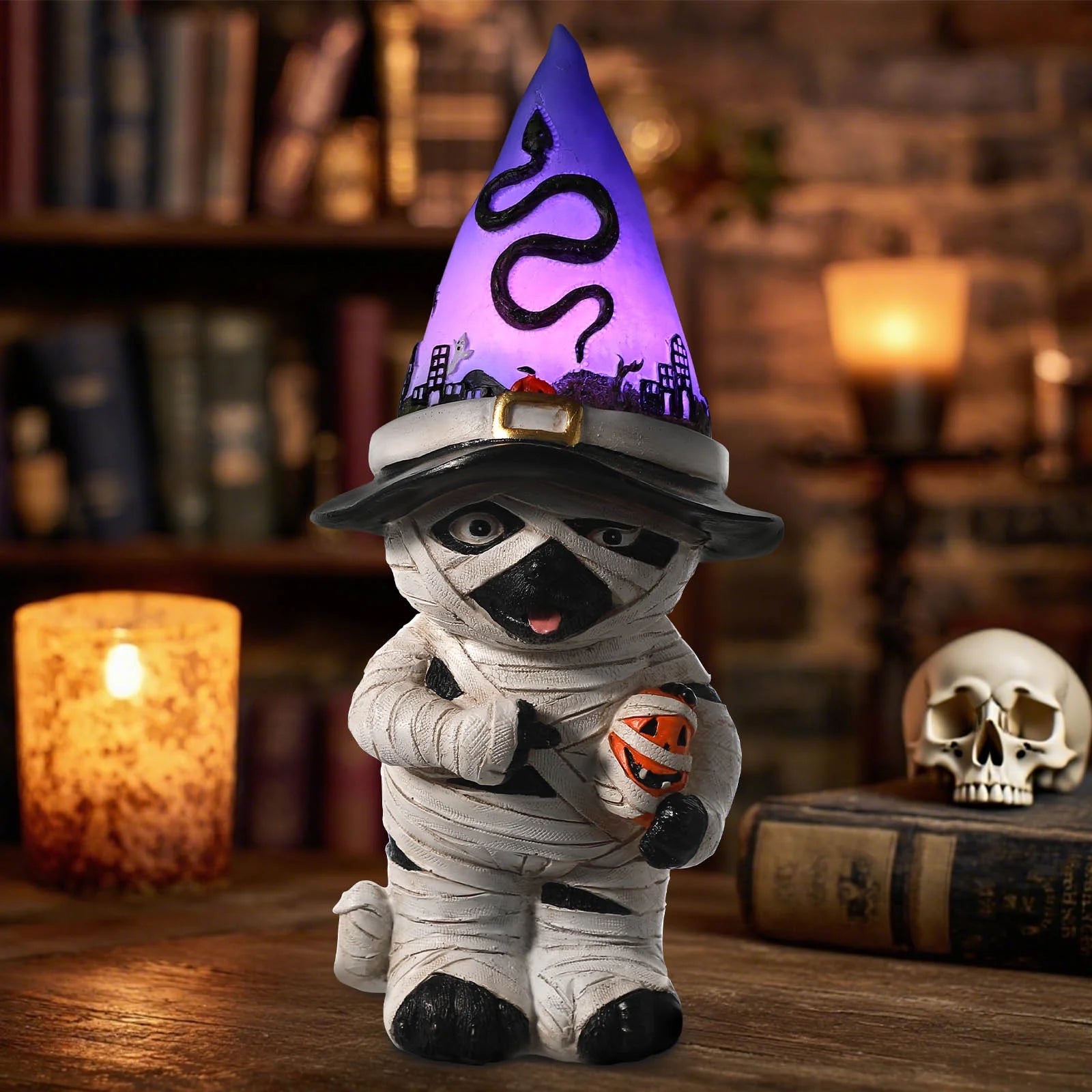 Light up Halloween Table Mummy Dog Figurine decor