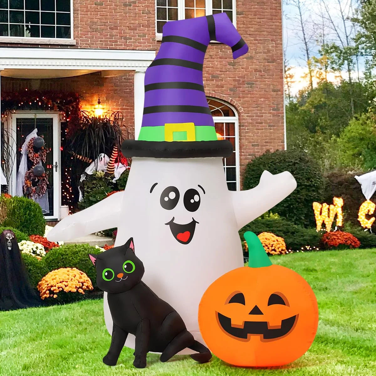 Halloween Inflatables 5 FT Halloween Ghost Inflatable with LED Lights