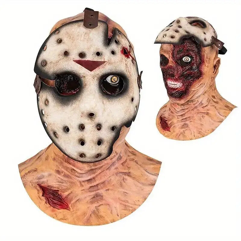 Halloween Mask Latex Head Set "Friday the 13Th" Jason Head 