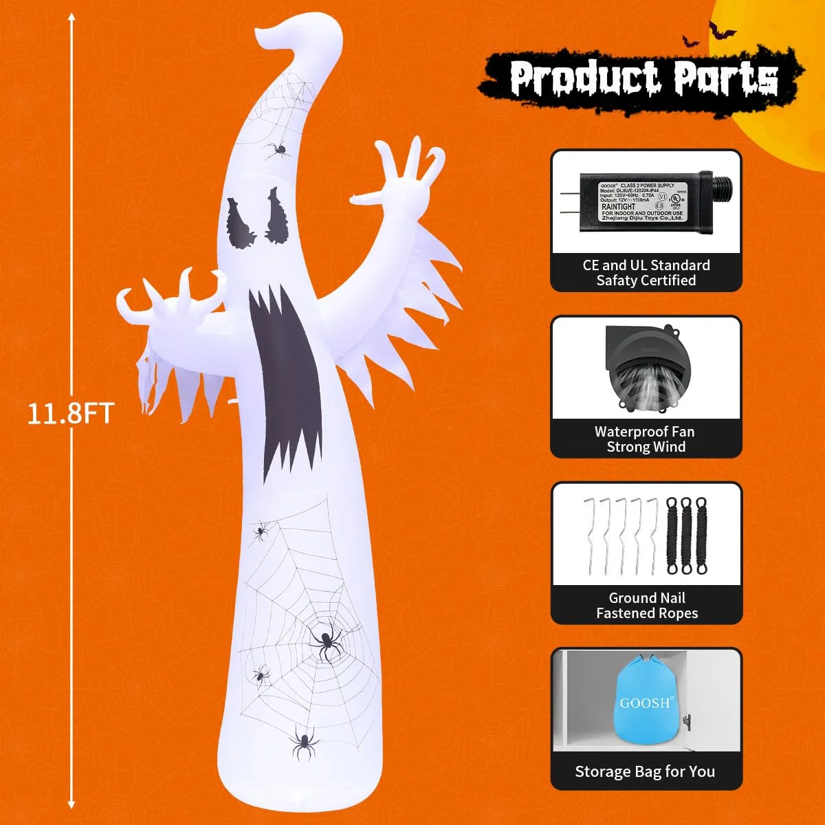 Halloween Inflatable 11.8 FT Inflatable Halloween Ghost