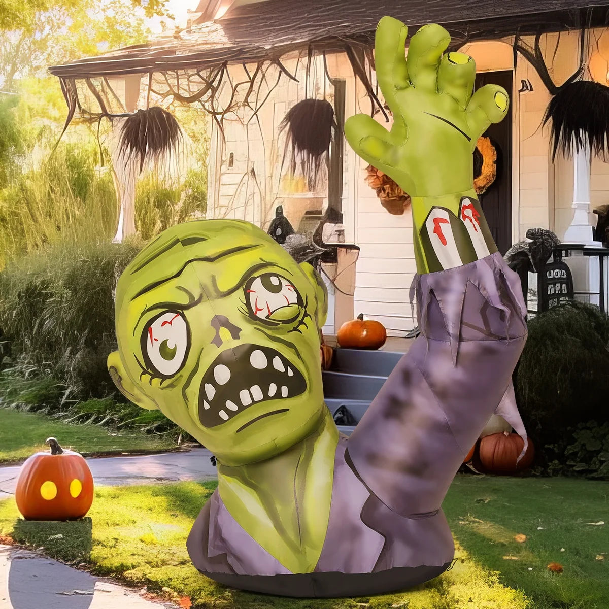 Halloween Inflatable 5.2 FT Zombie Inflatable Shaking Hands