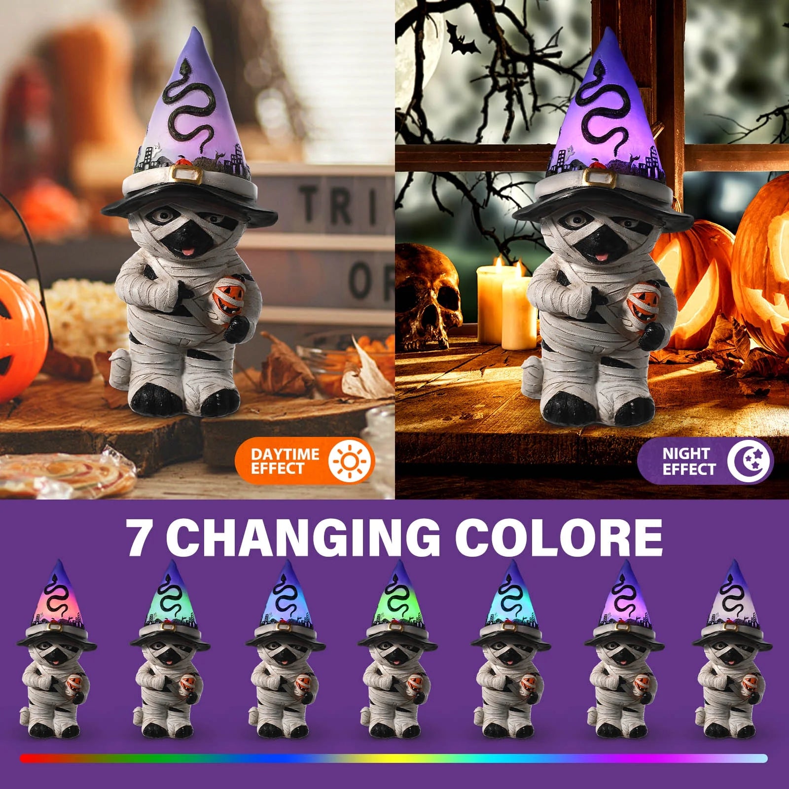 Light up Halloween Table Mummy Dog Figurine decor