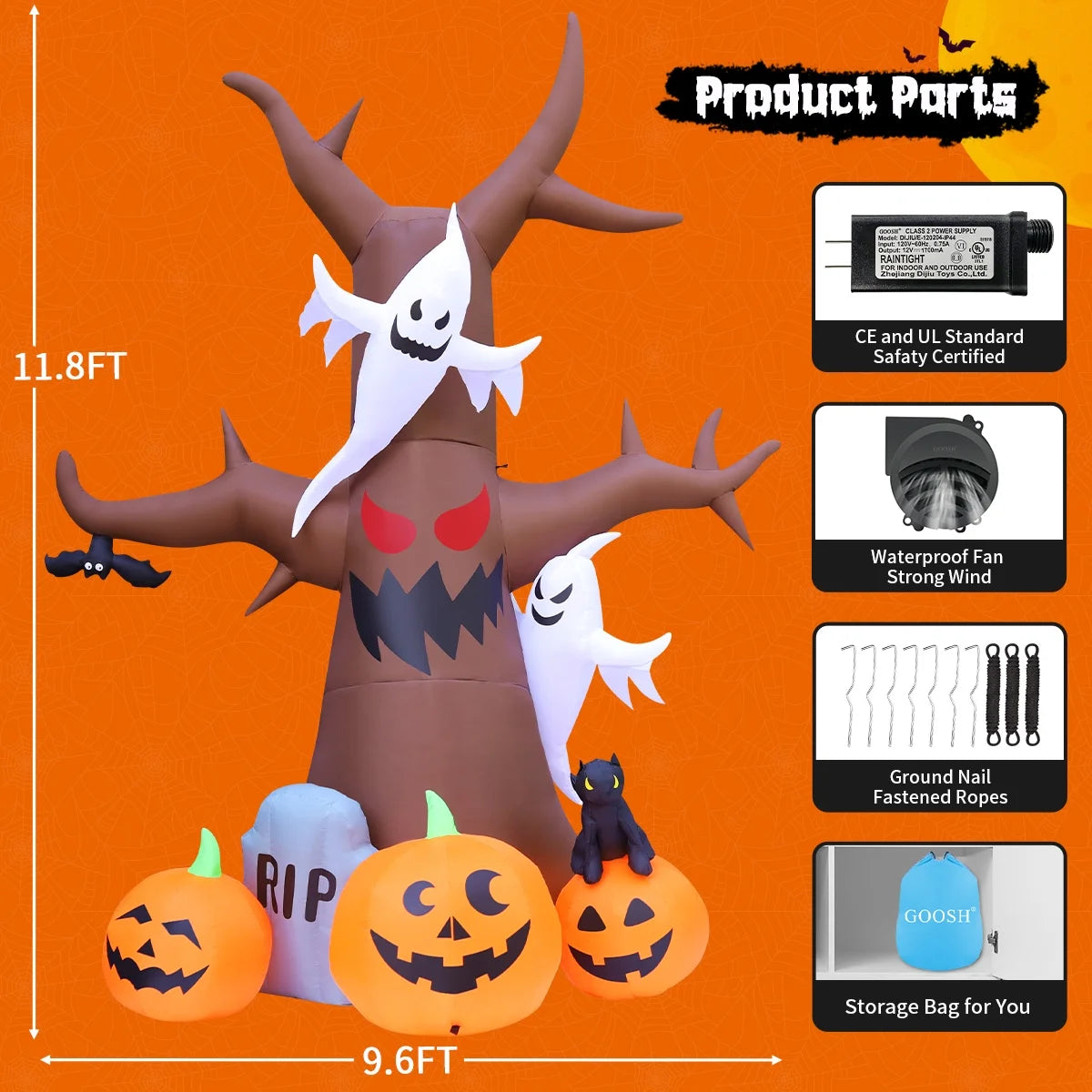 Halloween Inflatable 11.8 FT Inflatable Halloween Tree