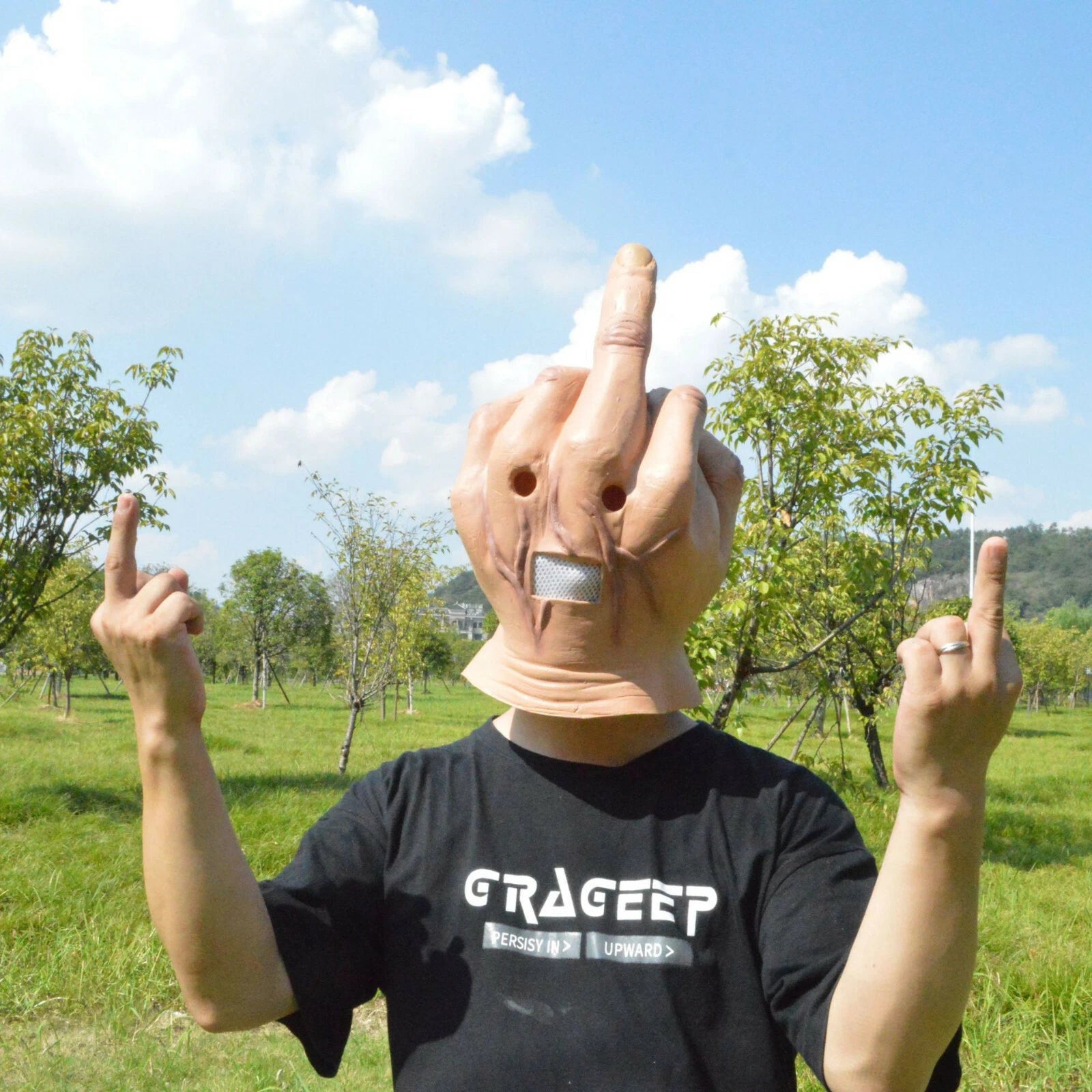 Middle Finger Latex Mask