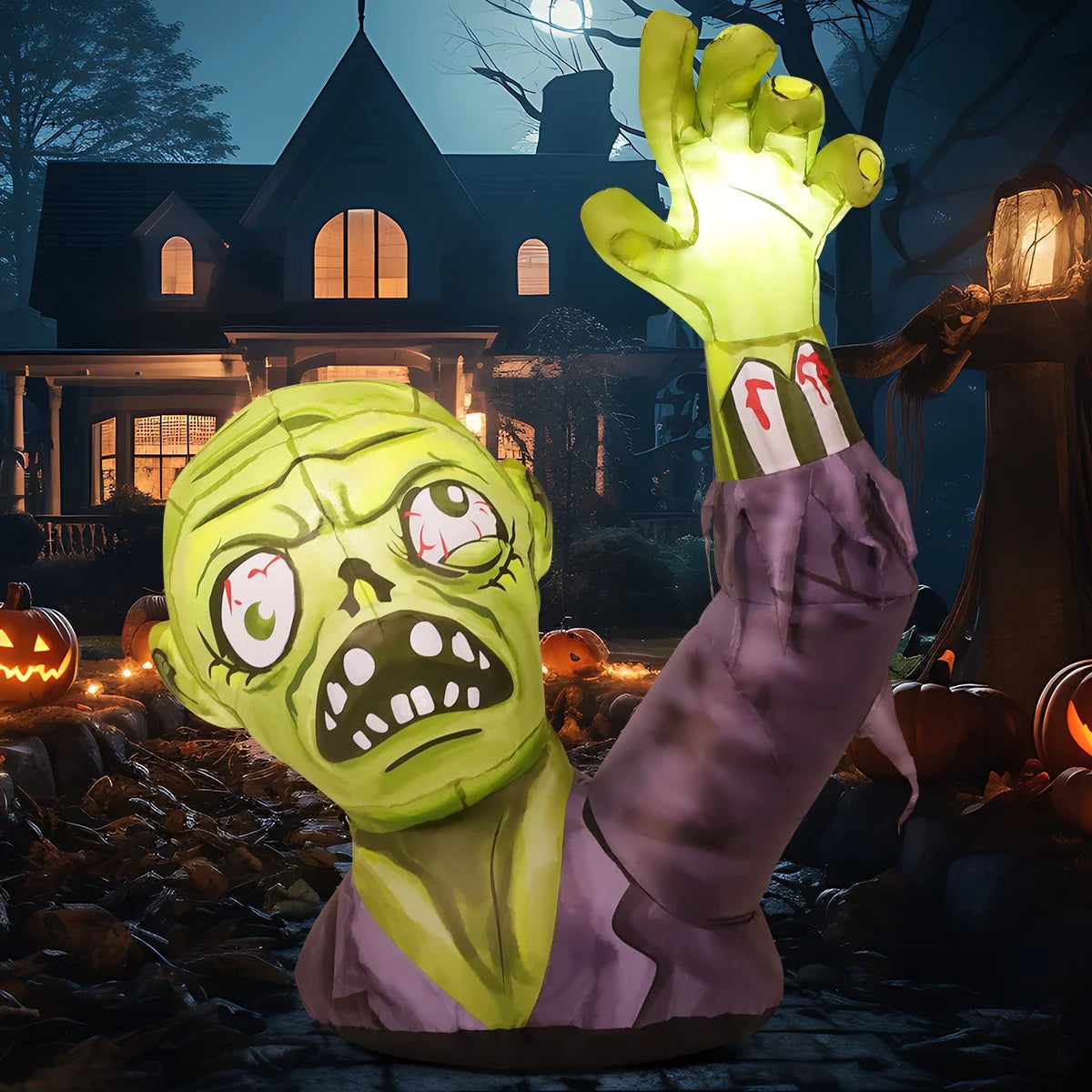 Halloween Inflatable 5.2 FT Zombie Inflatable Shaking Hands