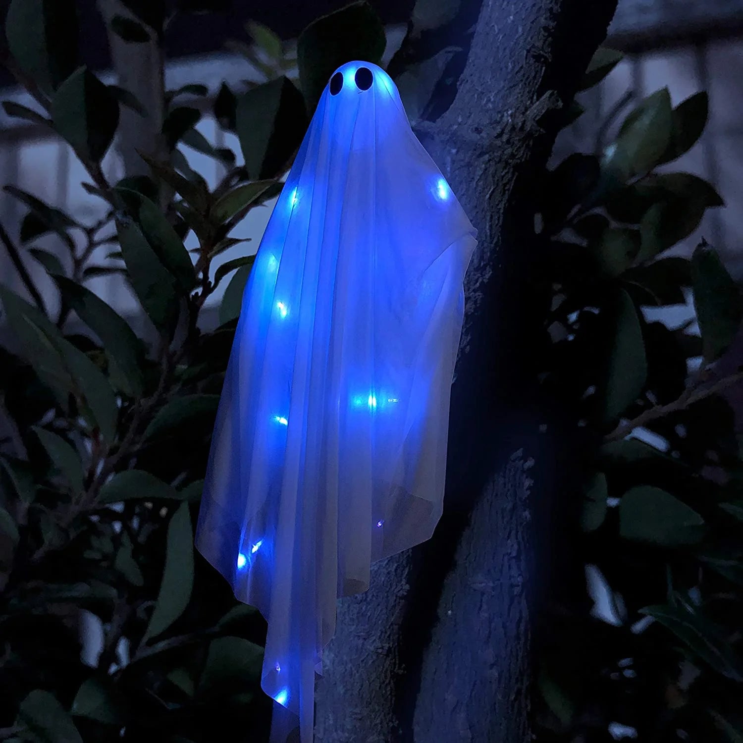 47” Light up Halloween Ghost Decor with Blue LED Light