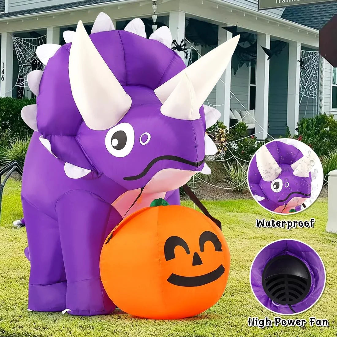 Halloween Inflatable 5 FT Halloween Dinosaur Inflatable