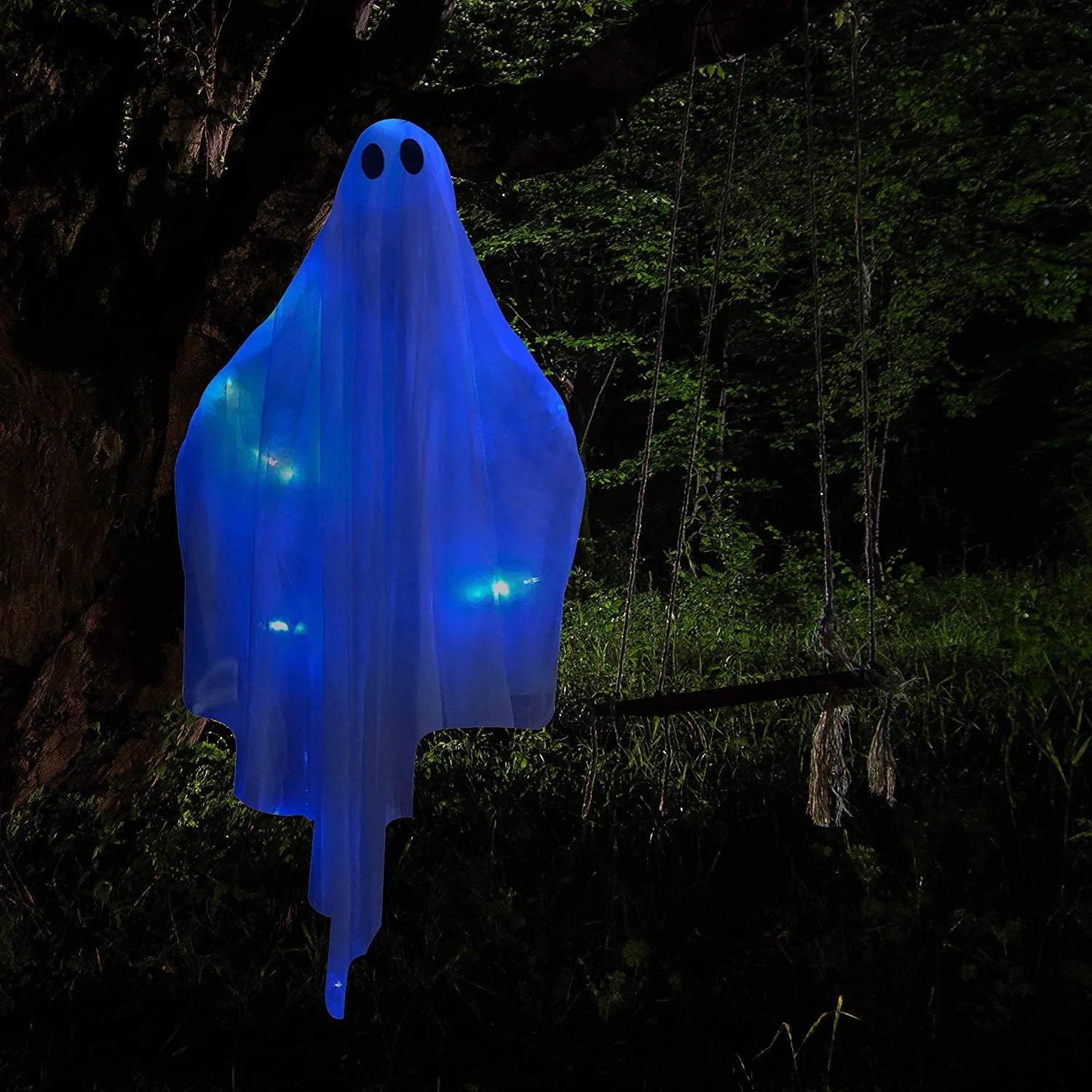 47” Light up Halloween Ghost Decor with Blue LED Light