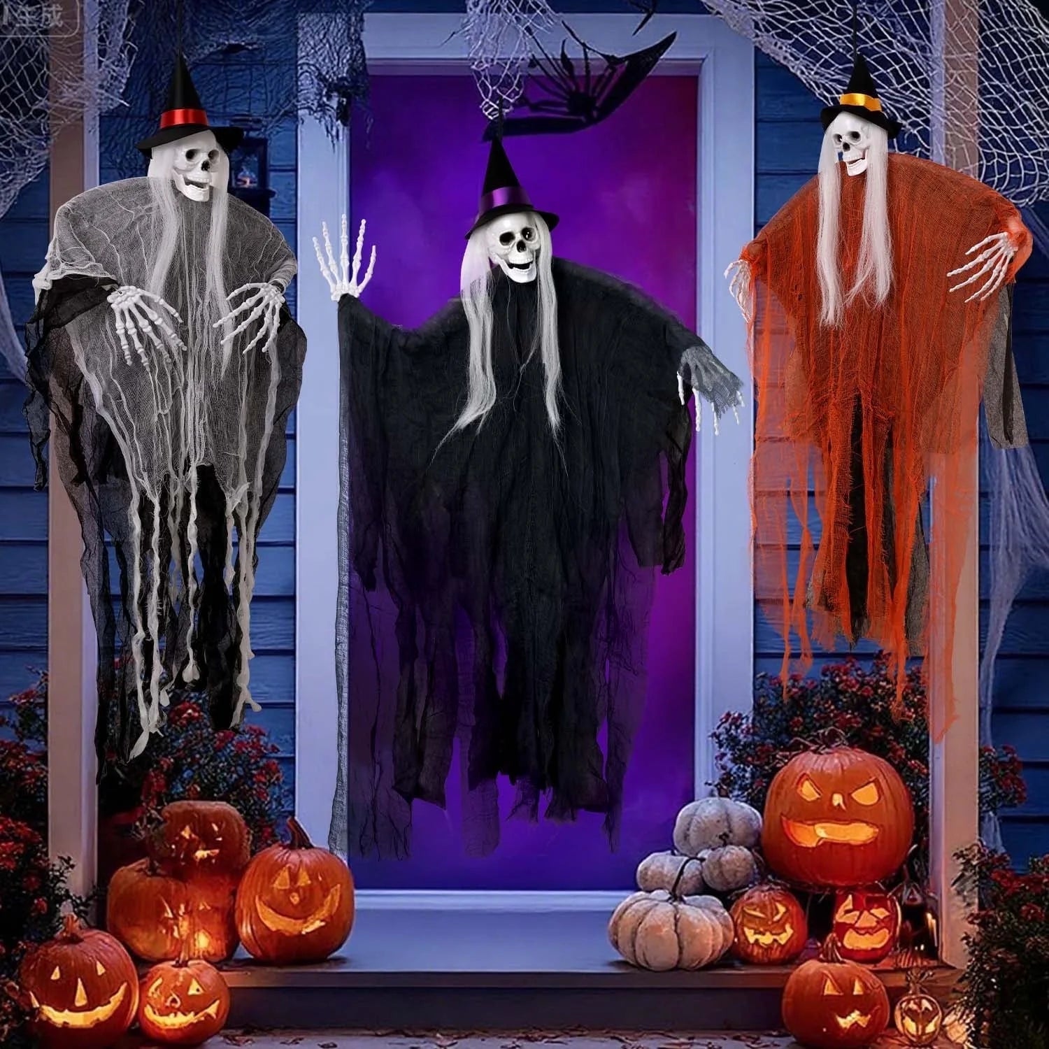 3Pcs Hanging Ghosts, Halloween Decorations 