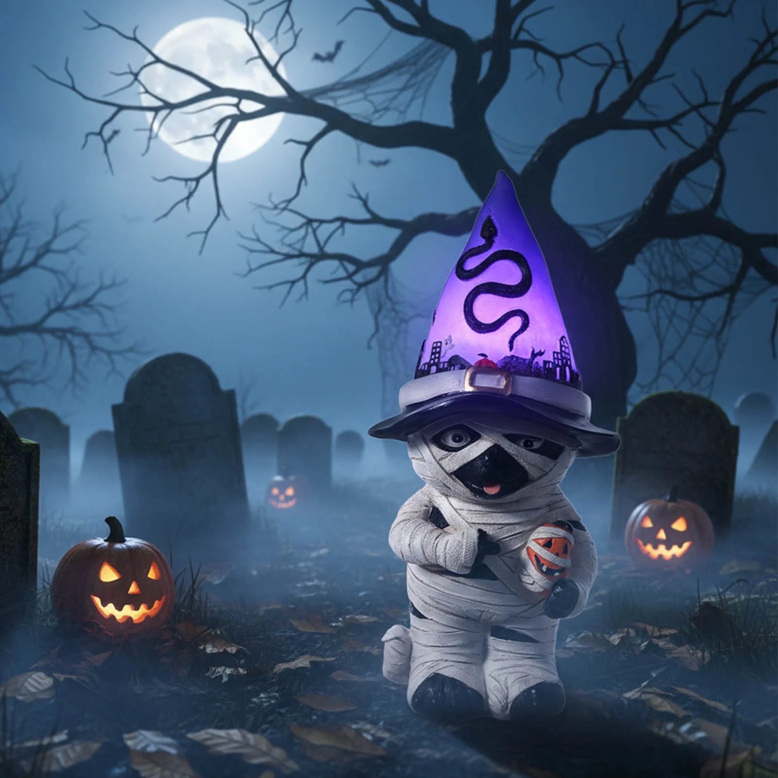 Light up Halloween Table Mummy Dog Figurine decor