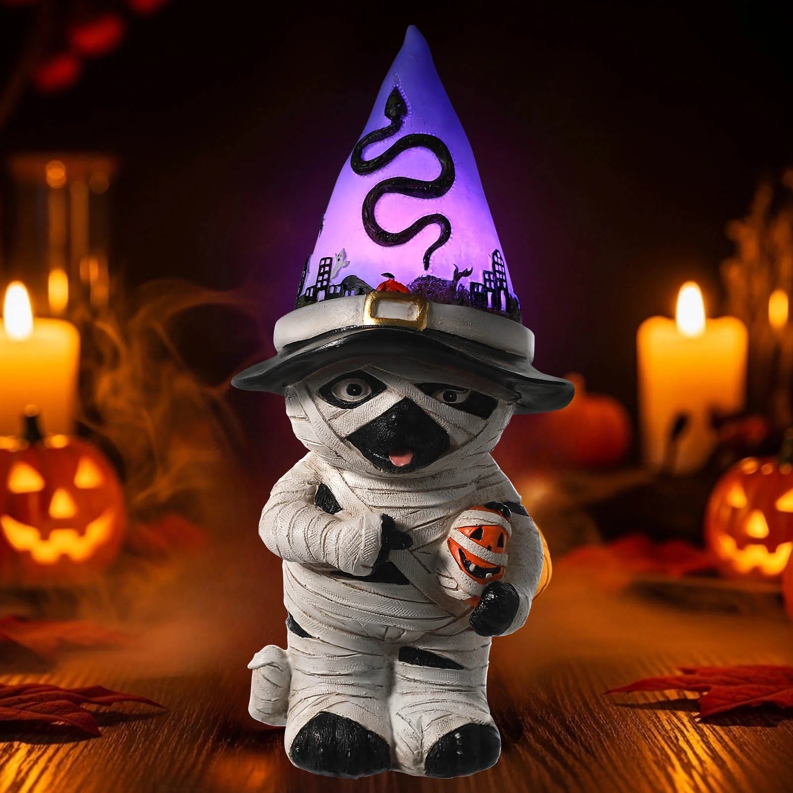Light up Halloween Table Mummy Dog Figurine decor