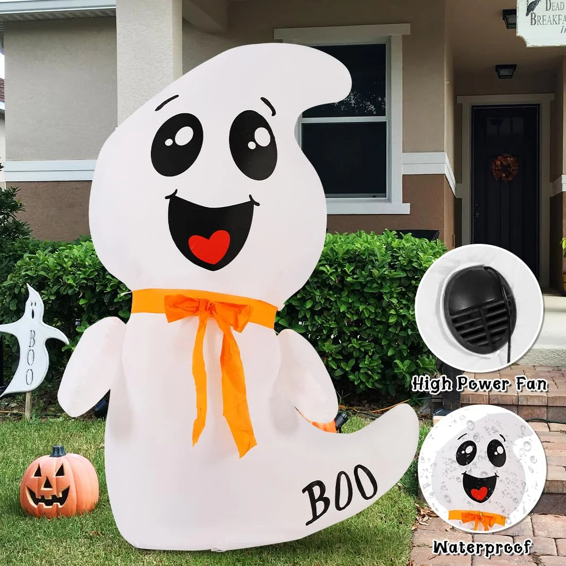 Halloween Inflatables 4 FT Inflatable Ghost with Built-In LED Lights
